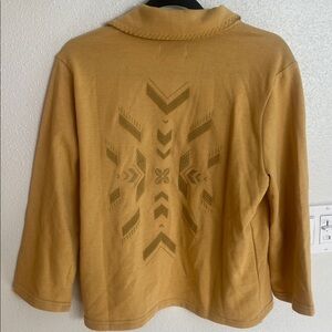Women's Tan Jacket with Geometric Design